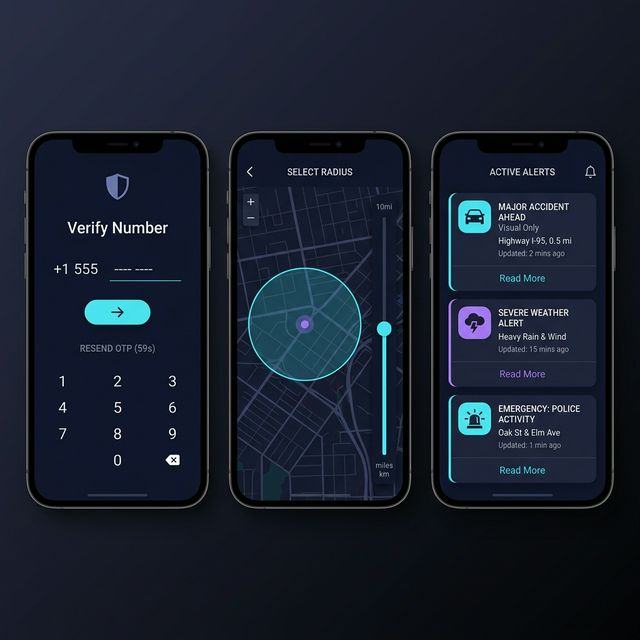 App Screenshots showing the 3-step flow